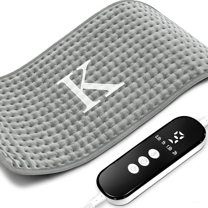 Heating Pad for Back & Period Cramps, 12"x24" Large Electric Heat Pads for Neck/Shoulder Muscle Pain Relief, 9 Heating & 4 Timer Setting Auto Shut Off Dry/Moist Heated Blanket, Birthday Christmas Gift