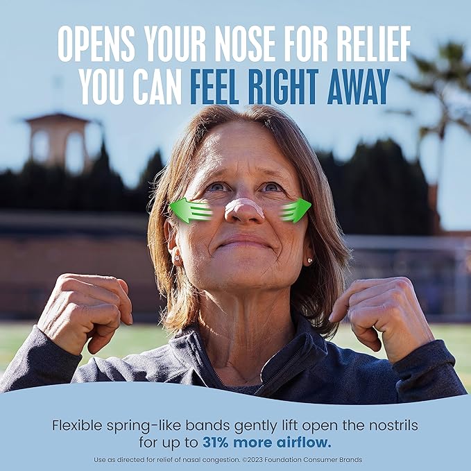 Breathe Right Nasal Strips Extra Strength Tan Nasal Strips Help Stop Snoring Drug-Free Snoring Solution & Instant Nasal Congestion Relief Caused by Colds & Allergies 26ct