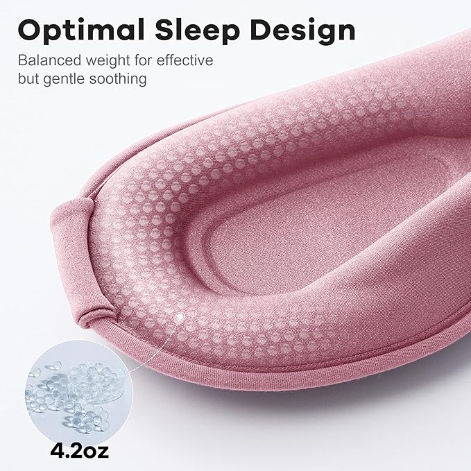 Weighted Eye Mask for Sleeping 2 Pack: Gentle Pressure Blackout Sleep Mask - Zero Eye Pressure Lash Extension Eye Covers Women Men - Airplane Travel Essentials, Memory Foam, Black Pink