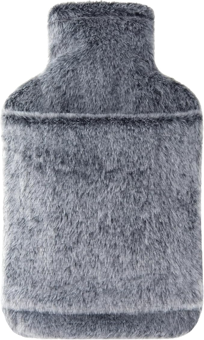 samply Hot Water Bottle with Cover - 2L Hot Water Bag with Hand Pocket, for Hand Feet Warmer, Black