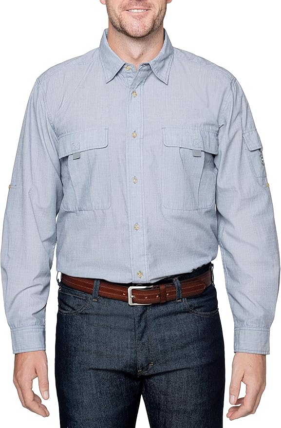 Insect Shield Men's Long Sleeve Field Shirt Pro, UPF 30+ Outdoor Fishing Shirt with Built in Bug Protection