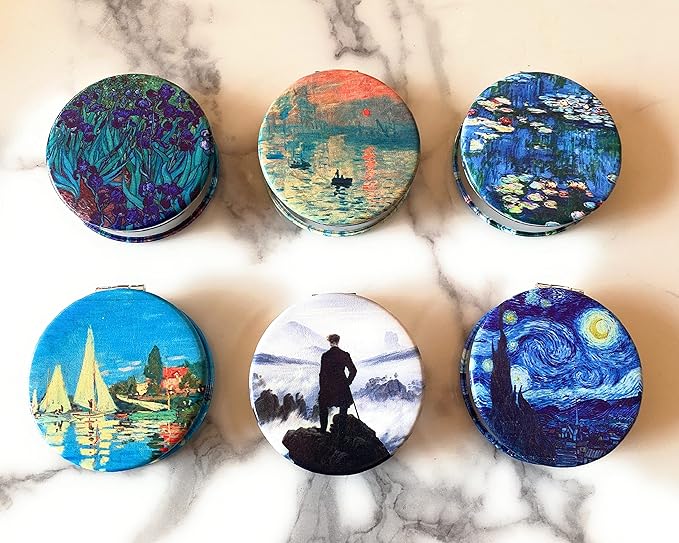 Pill Box Pill Case Small Pill Organizer for Purses Starry Night Van Gogh Pocket Medicine Case Artistic Gifts for Women