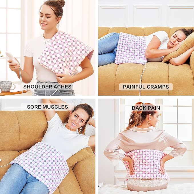 Weighted Heating Pad,10 Heat Settings 3 Timers Auto Off,Heating Pad for Back Pain Relief,Color Fashion Model,Suitable for Holiday Gifts for Parents, Loved Ones, Friends