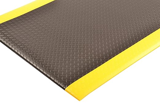 Notrax 419 Diamond Sof-Tred™ W/Dyna-Shield® Anti-Fatigue Safety Mat, for Home or Business 3' X 12' Black/Yellow