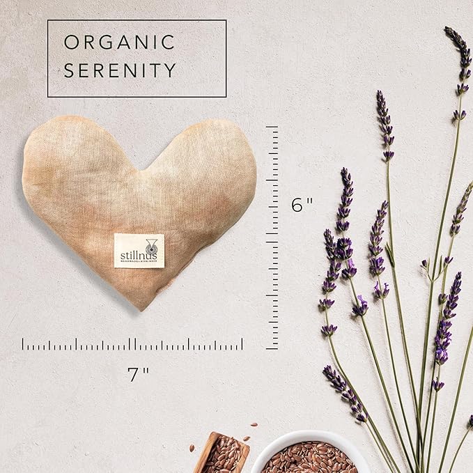 Handcrafted Weighted Heart Eye Pillow - Bamboo Cotton with Organic Lavender & Flaxseed - Hot & Cold Relaxation, Ready-to-Gift Self-Care & Meditation Accessory