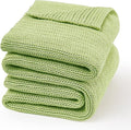 Guohaoi Knitted Weighted Blanket for Adults (Light Green 60"x80" 20lbs) No Beads Cooling Throw Blanket for Hot Sleepers, Home Decor Breathable Chunky Knit Heavy Blanket Use on Queen/King Size Bed