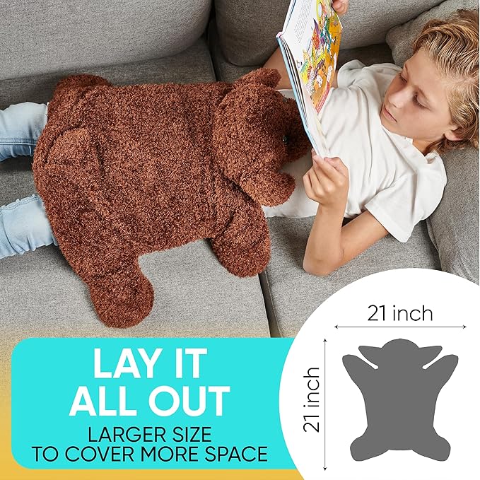 FRIENDLY CUDDLE Weighted Lap Blanket for Kids & Adults – Kids Weighted Blanket – ASD, Sensory Processing Weighted Stuffed Animals Dog Toy – Microwavable Weighted Lap Pad for Kids, 5 Lbs.