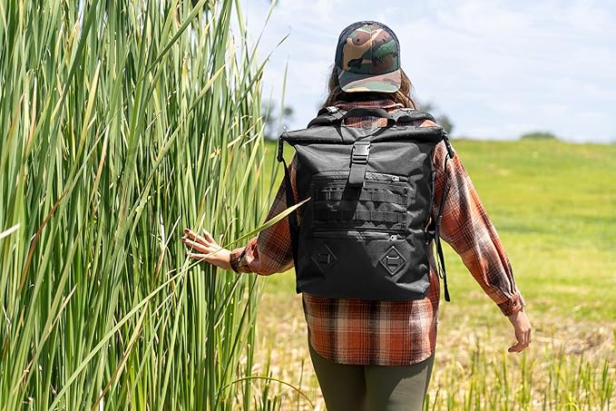 Xtreme Sight Line ~ AQUA RT~S Water-Proof Faraday Backpack ~ Sleek, Compact, Blocks RF and EMF ~ Red ~ 17" tall by 13.5" wide by 4.5" deep