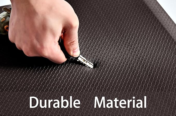 Anti Fatigue Kitchen Rugs Kitchen Mats for Floor,Cushioned Non-Slip Waterproof Ergonomic Comfort Rug Standing Mat for Kitchen,Doing Dishes,Floor,Home,Office,Sink,Laundry,Brown,17.3"x47.2"
