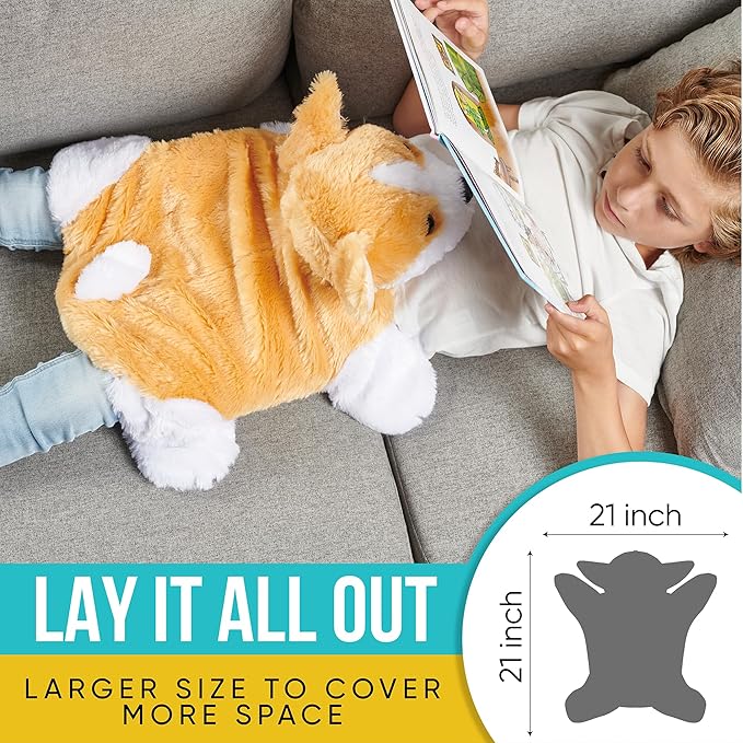 FRIENDLY CUDDLE Weighted Lap Blanket for Kids & Adults – Kids Weighted Blanket – ASD, Sensory Processing Weighted Stuffed Animals Dog Toy – Microwavable Weighted Lap Pad for Kids, 5 Lbs