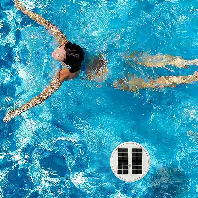 Solar Pool Ionizer, Copper Pool Ionizer Floater Auto Switching of Multi-Colored LED Night Light, Floating Pool Cleaner