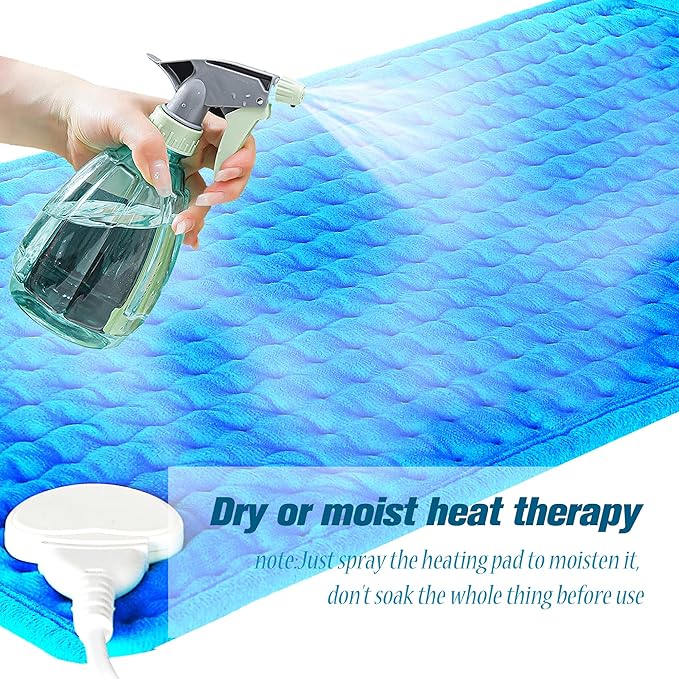 Heating Pad for Neck and Shoulders and Back,Auto Shut Off&Dry&Moist Heat,Heating Pad for Period Cramps,Gifts for Women, Men, Family, Friends(Blue Classic, 12 * 24in)