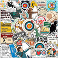 100Pcs Archery Stickers and Decals for Bow Case, Arrow Stickers - Archery Party Supplies- Bow Hunting Decals - Gift for Women & Men