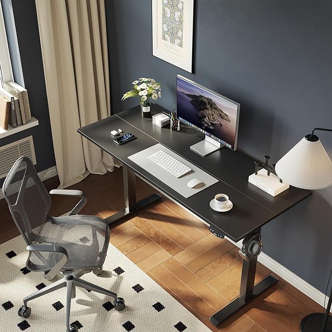 Agilestic Electric Standing Desk, 40 x 24 Inches Height Adjustable Desk, Sit Stand up for Work Office Home, Ergonomic Rising Computer Table with Memory Preset, Black