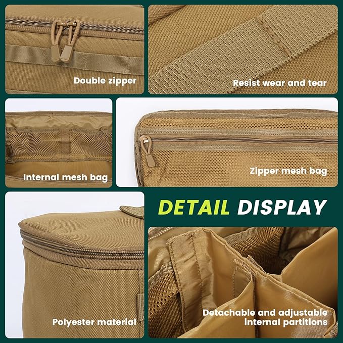 First Aid Bag Empty,Travel Bag Empty Pill Box Organizer, Portable Travel Pill Bottle Organizer for Home Outdoor Emergency Traveling(brown,13.78 x 5.91 x 4.72 in)