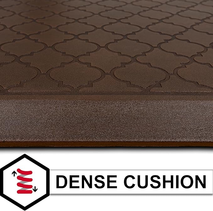 Tempur-Pedic Ultra Comfort Anti-Fatigue Lattice Copper 1' 8" x 3' 6" Kitchen Floor Mat Cushioned Ergonomic Standing Desk Mat Waterproof Non-Skid Foam