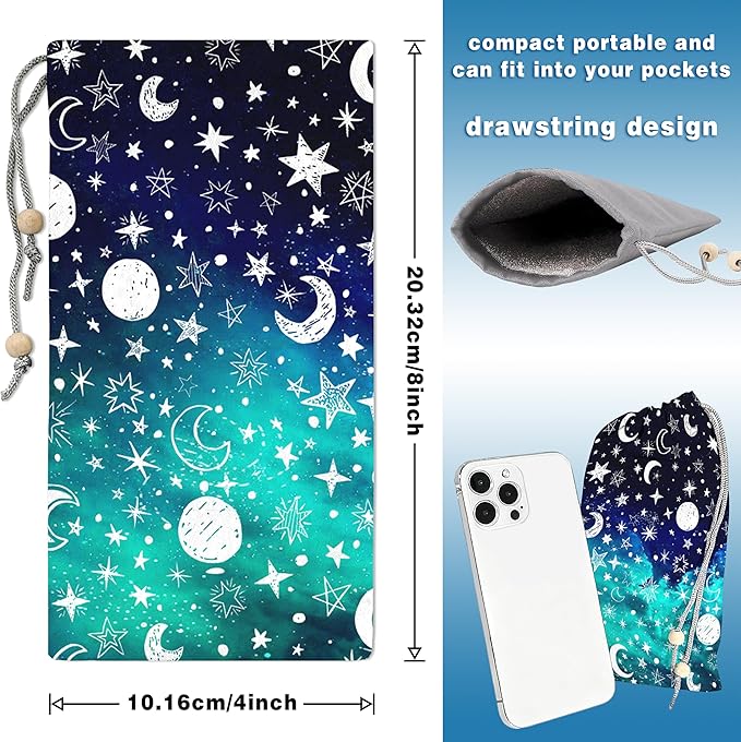EMF Shield Sleeve for Cell Phone Reduce Signal Anti-EMP Pouch Against Radiation, EMF, 5G, RFID Blocking 4x8 Inch Moon and Star Phone Sleeve Bags