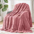 Sherpa Fleece Adult Weighted Blanket Great for Sleep, 20 lbs Dual Sided Soft Fuzzy Heavy Blankets for Couch Bed Sofa, Cozy Warm Arched Jacquard Throw for Winter (Apricot Pink, 60" x 80", 20 Pounds)