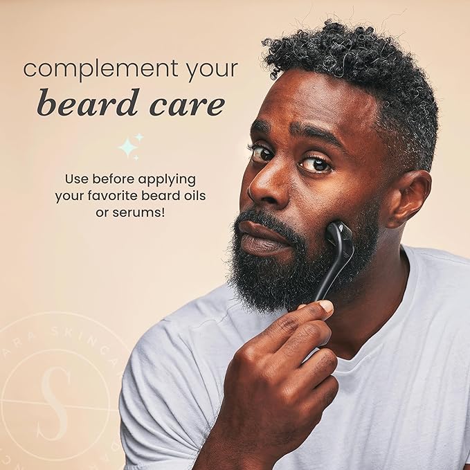 Derma Roller Microneedling Roller for Face, Beard, Hair - Includes Free Storage Case, for Men and Women