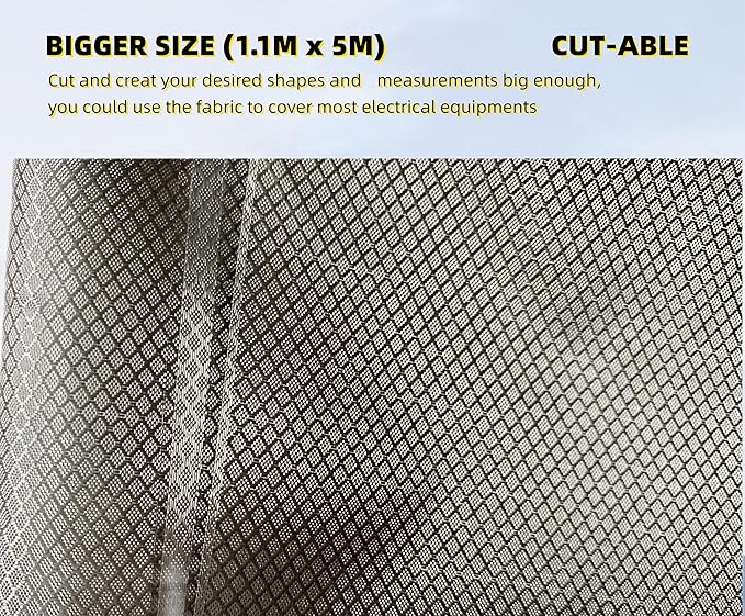 43.3'' x 16.4Ft Faraday Fabric Multi-Purpose Signal Blocking Faraday Cloth Shields, Bluetooth, WiFi, GPS. Premium Soft Material Easy to Cut for DIY
