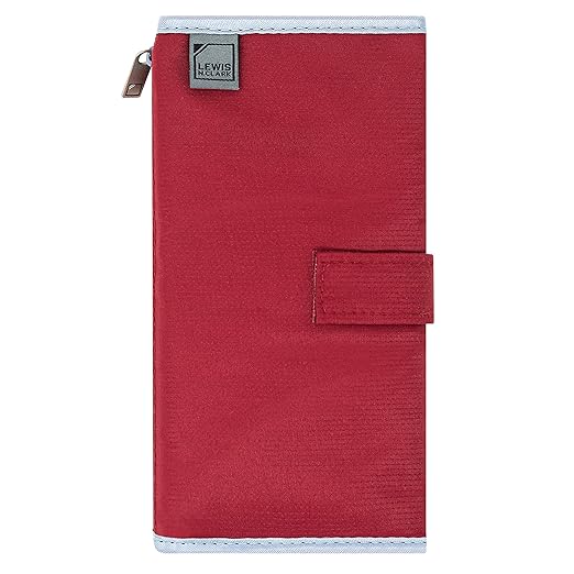 Lewis N. Clark Travel Pill Organizer, for Vitamins, Medication, Prescriptions, Or Medicine Storage, 16 Slot Pouch, Red