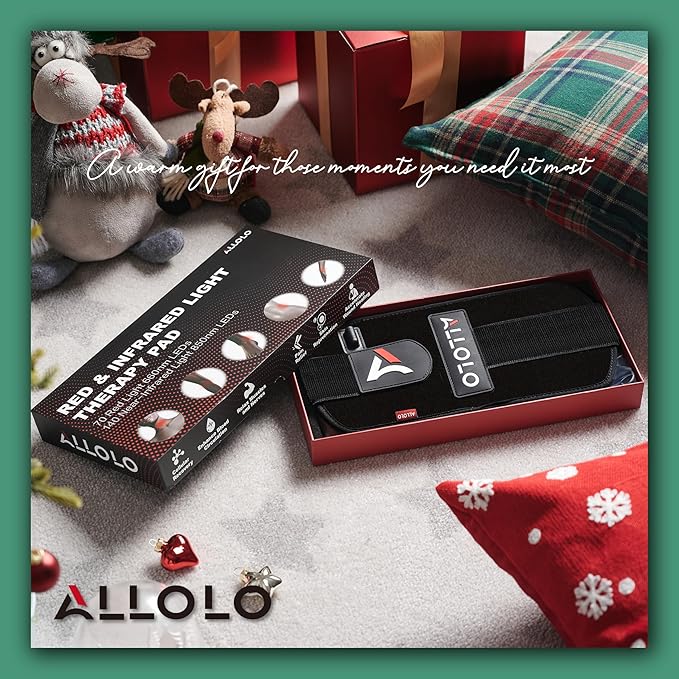 ALLOLO Red Light Therapy for Body, 3-in-1 LED Bead Red Light Therapy Belt with Timer Remote Control, 12.6"*6.3" 660nm&850nm Infrared Light Therapy for Body Back Waist Shoulder Knee Joint (Corded)