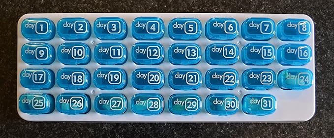 31 Day Monthly Pill Pod Organizer for Easy Medication Management - Stay on Track with Daily Vitamin Supplement Med Boxes, Ready for Travel