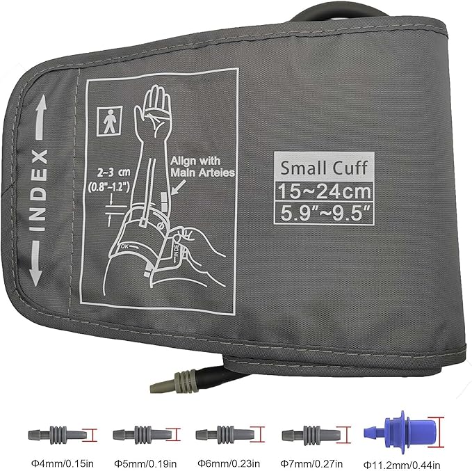Child Small Size Cuff Compatible with Omron 5.5”-9.5” Inches (15-24CM) Blood Pressure Cuff ARM BP Replacement Cuff for Pediatric and Women (Small+ 5 Connectors)