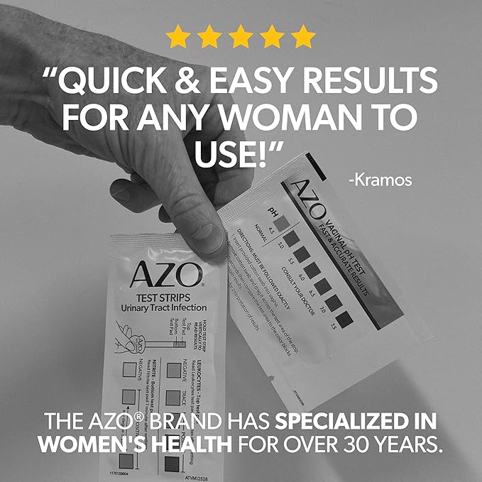 AZO Urinary Tract Infection (UTI) Test Strip + Vaginal pH Test Kit, Fast & Accurate Results, from The #1 Most Trusted Brand, FSA/HSA Eligible