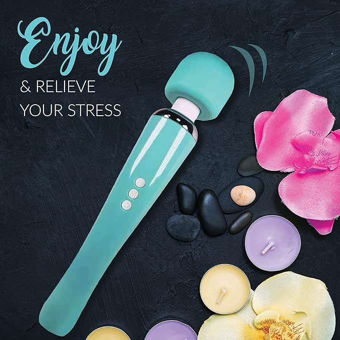Therapeutic Cordless Massager - Powerful Massage Tool Handheld 8 Speeds 20 Patterns - Rechargeable Hand Massagers for Sore Muscles - Hand Held Massage Tool for Neck & Back