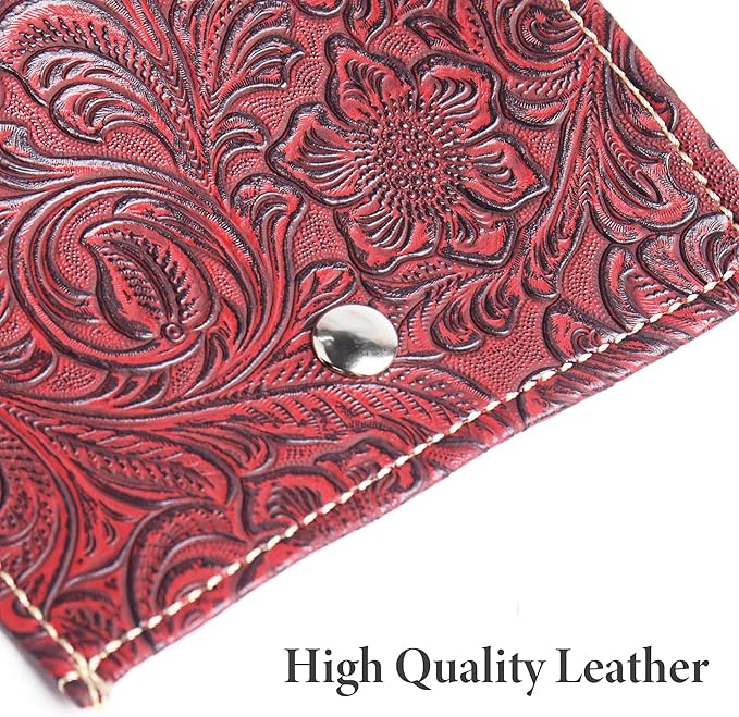 Pill Organizer,LIZIMANDU Weekly Travel Pill Case Box Medication Reminder Daily AM PM, Day Night 7 Compartments,for 4 Times A Day, 7 Days a Week-Includes Leather PU Carrying Case(1-Carved Red)