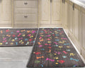 Extra Large Kitchen Mats Cushioned Anti Fatigue Kitchen Mats for Floor 2 PCS Waterproof Non-Slip Comfort Standing Mat, Colorful Dog Paw and Bone(Chocolate)
