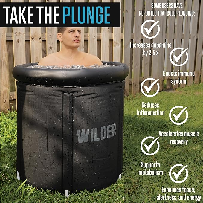 Wilder XL Ice Bath Cold Plunge – 86 Gallon Portable Ice Bath Tub for Recovery and Cold Water Therapy – Triple Insulated