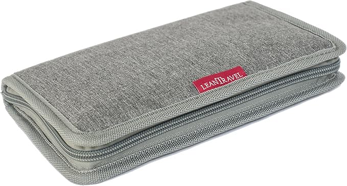 Leantravel Pill Case Organizer for Travel with Passport Wallet, Color Grey, Size Small for 7 Day Travel