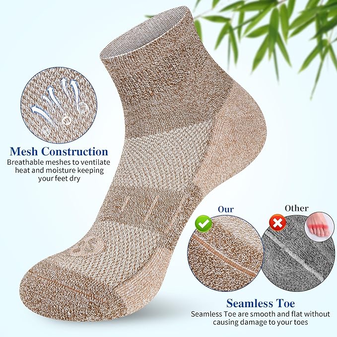 Diabetic Socks for Men,6 Pairs Ankle Mens Diabetic Socks,Diabetic Neuropathy Socks for Men Size 9-11/10-13/13-15.
