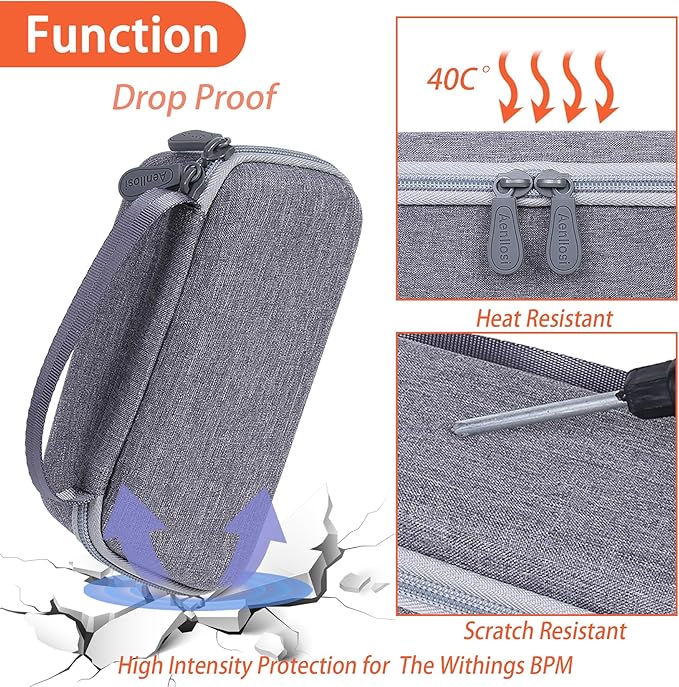 Aenllosi Hard Carrying Case Compatible with Withings BPM Connect Wi-Fi Smart Blood Pressure Monitor,Holder for Wireless Blood Pressure Monitor(Case Only)