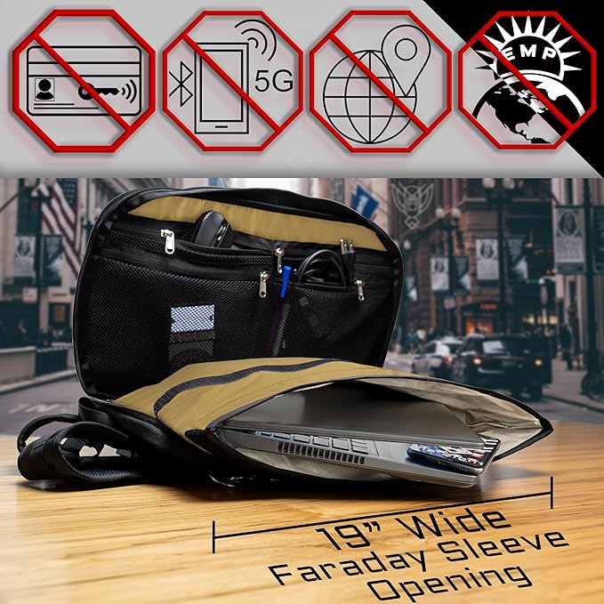 Xtreme Sight Line ~ FLEX Faraday Bag/Small LITE Faraday Bag Combo ~ Tracking/Hacking Defense ~ Coyote Brown