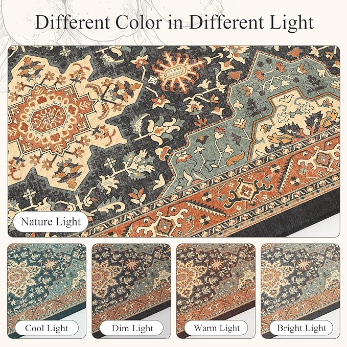 Kitchen Mats for Floor 2PCS Cushioned Anti Fatigue,Farmhouse Vintage Comfort Standing Kitchen Rugs Non Slip,Memory Foam Carpet for Laundry Office Bathroom,Blue