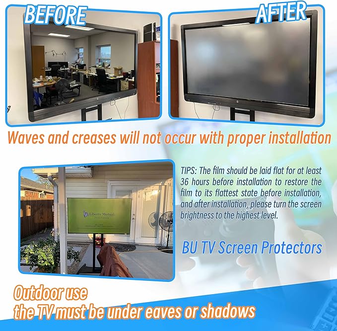 43 Inch Anti-Glare TV Film,Blue Light Anti Scratch Film for 43 Inch,43 Inch TV Anti Glare Screen Protector TV Glare Stopper Matte Film