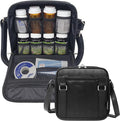 Medium 2-in-1 Pill Bottle Organizer, Crossbody PU Leather Purse for Women, Medicine Bag, Case, Carrier for Medications, Travel Medicine Organizer, Med Bag - Black (Without Lock)