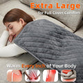 33''x17'' Extra Large Heating Pad for Back&Cramps Relief, XL Electric Heating Pads for Neck Shoulder Pain Relief Heat Pad Upgraded 6 Heat Settings, 4 Timer Options Auto Shut-Off Machine Washable Gray