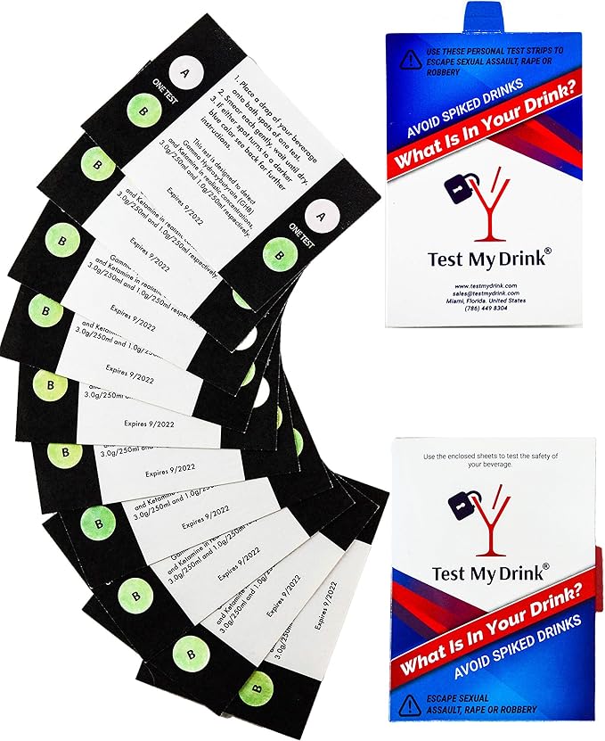 10 Strips - 20 Tests. Test Your Drink or Beverage. Escape Drink Spiking. Detect GHB or KETA Using The Personal Test Strips.