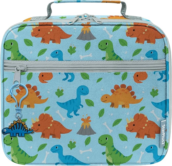 Medium Travel Pill Bottle Organizer, Child Medicine Bag with Zipper Toy, Carrier for Kids Medications and Medical Supplies - Dinosaurs