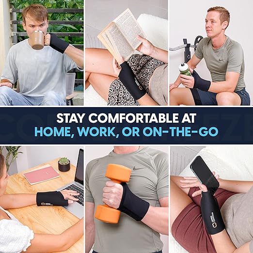 CopperFreeze™ Wrist Sleeve by Copper Compression. Hot & Cold Therapy Support for Pain, Swelling, and Injury Recovery. 360° Copper Infused Relief for Hands, Wrists, and Forearms