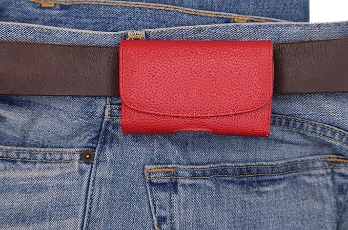 Classic Carry Pouch case with Belt Clip for Freestyle Libre 3 /Freestyle Libre 2 (Continuous Glucose Monitor) (RED/HORIZONTAL1)
