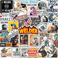 100Pcs Welder Stickers for Helmets, Water Bottles, Laptop - Welding Stickers for Hard Hats - Welder Gifts, Party Supplies & Decorations - Gift for Women & Men