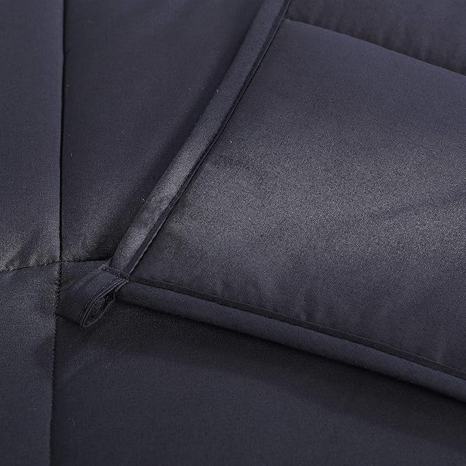 Dream Lab Plush 15lb Weighted Blanket with Removable & Washable Cover, Charcoal, 48" x 72"