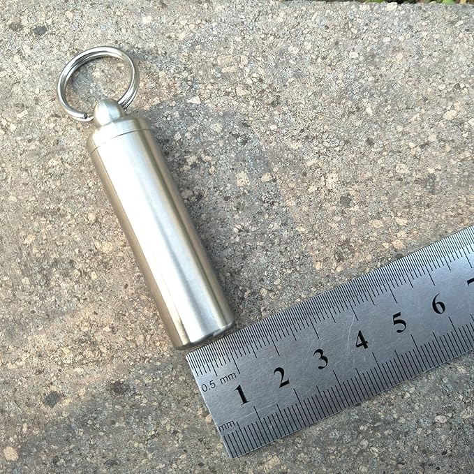 Stainless Steel Mini Waterproof Pill Case,Capsule Seal Case Holder Container for Outdoor Sports