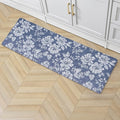 Laura Ashley - Anti-Fatigue Kitchen Mat, Iris Floral Design, Stain, Water & Fade Resistant, Cooking & Standing Relief, Non-Slip Backing, Measures 17.5" x 48", Navy Iris