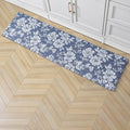 Laura Ashley - Anti-Fatigue Kitchen Mat, Iris Floral Design, Stain, Water & Fade Resistant, Cooking & Standing Relief, Non-Slip Backing, Measures 17.5" x 60", Navy Iris